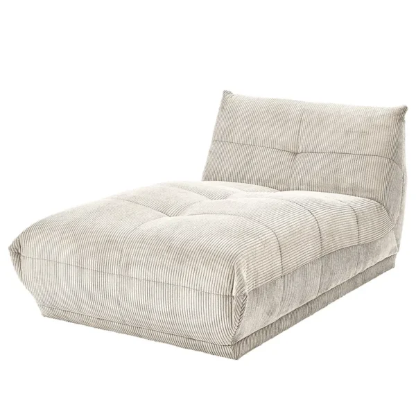 Sofaelement Relaxliege Nielson Weiß Cordstoff Riffka 105 x 80 x 185cm