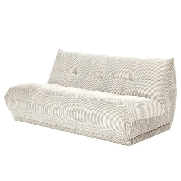 Sofaelement 2,5-Sitzer Nielson Weiß Cordstoff Riffka 180 x 80 x 112cm Landhaus
