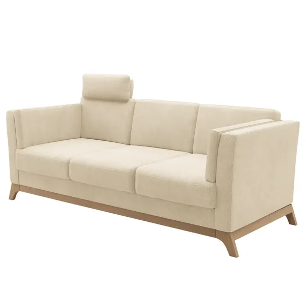 3-Sitzer Sofa Davella Beige Webstoff Palila 213 x 84 x 93cm Modern