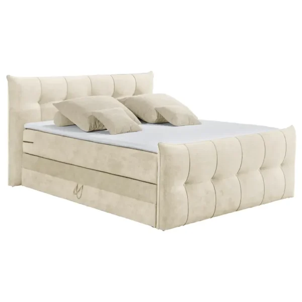 Boxspringbett Turham 180 x 200cm Microfaser Salvo Beige