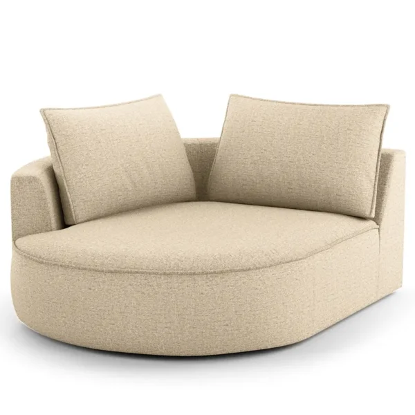Modulottomane Beige/Taupe Chenille Buladi 126 x 154cm Ausrichtung links Glamour