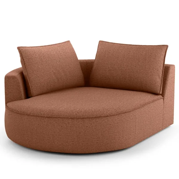 Modulottomane Braun/Karamell Chenille Buladi 126 x 154cm Ausrichtung links Glamour