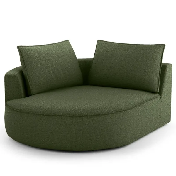 Modulottomane Grün/Moosgrün Chenille Buladi 126 x 154cm Ausrichtung links Glamour