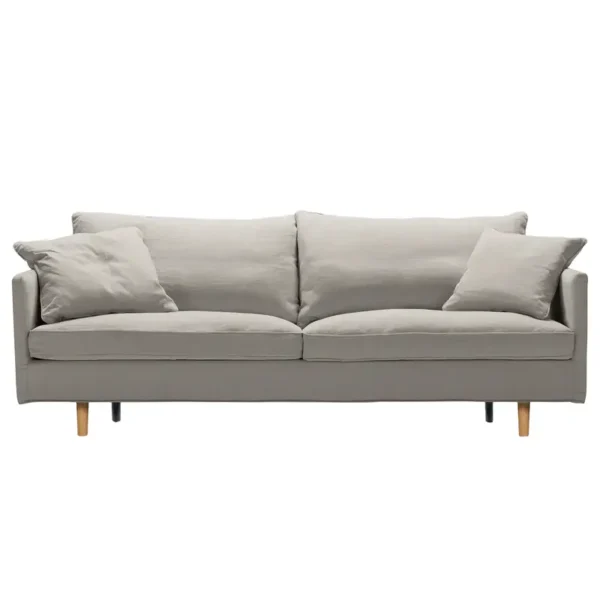 2-Sitzer Sofa mit Holzfüßen Grau Flachgewebe Calea 185 x 81 x 86cm Modern