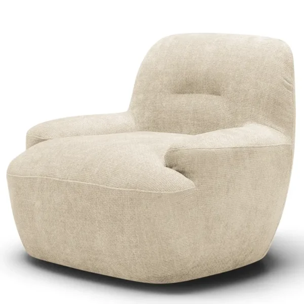 Sessel LUNDY mit optionaler Drehfunktion Beige Chenille Bloem Keine Funktion 88 x 74 x 80cm