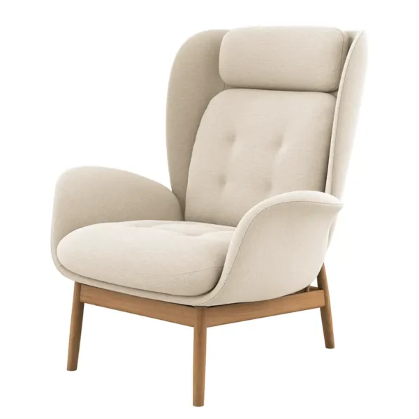 Einzelsessel FEELIX Beige Webstoff Saia Eiche Hell 92 x 99 x 103cm