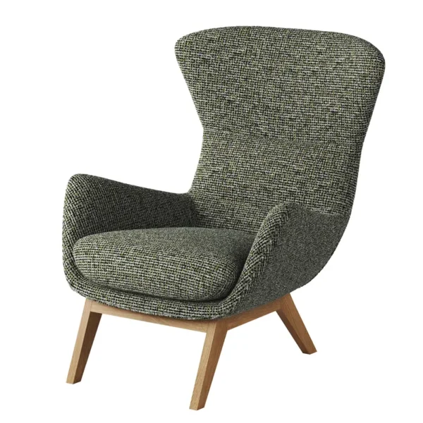 Sessel mit Holzfüßen Grün/Moosgrün Chenille Enne Eiche Dunkel 84 x 99 x 96cm