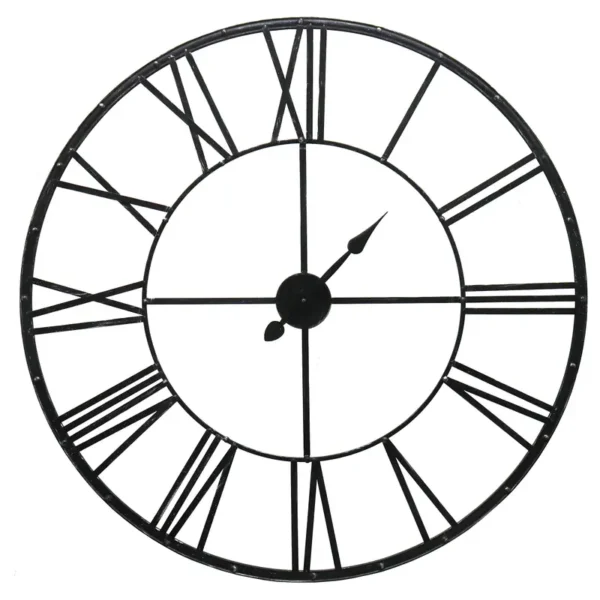 Wanduhr Blindman Eisen, pulverbeschichtet Ø 96cm Schwarz/Schwarz