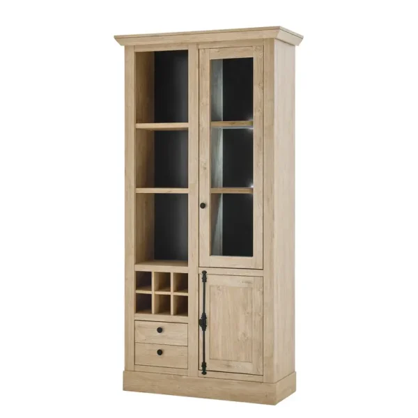 Vitrinenschrank - 105 cm 105 x 214 x 42cm Braun/Beige