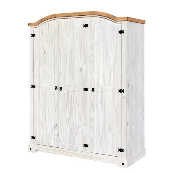 Massiver Drehtürenschrank Hartree 150 x 188 x 56cm Weiß
