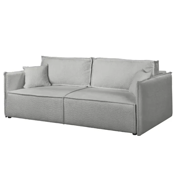 Schlafsofa Grau/Grau Bouclé Stoff Coline 221 x 70 x 105cm mit Schlaffunktion Modern