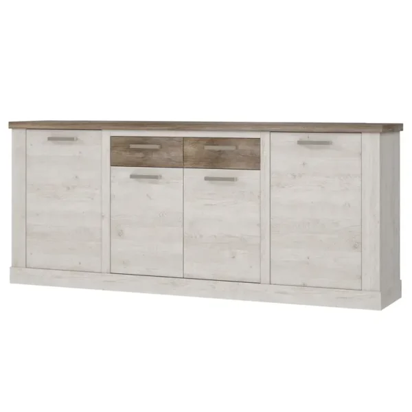 Sideboard - 212 cm 213 x 90 x 41cm Braun/Weiß/Beige