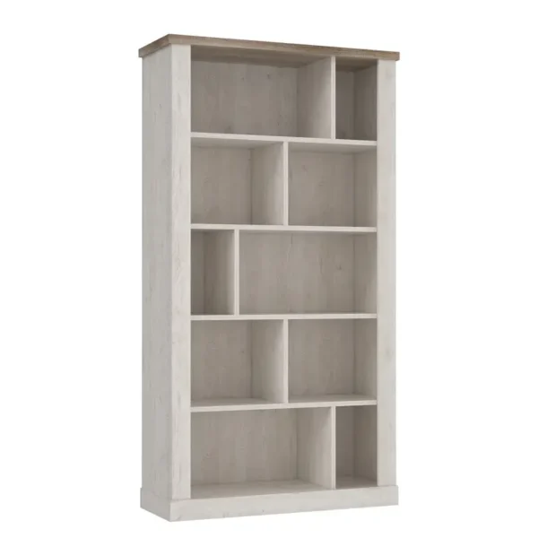 Regal Spanplatte, foliert Braun/Weiß/Beige 114 x 212 x 41cm
