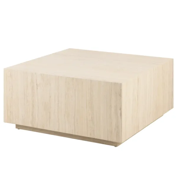 Couchtisch Sukatari Ø 90cm Beige/Travertin Dekor