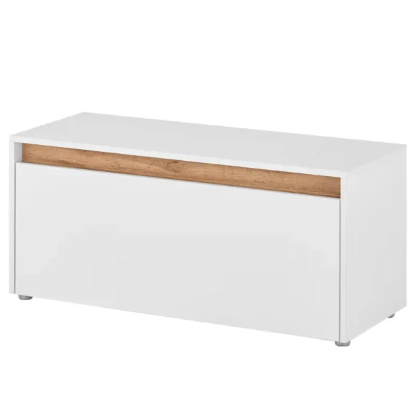 Garderobenbank 100 x 45 x 40cm Weiß/Weiß