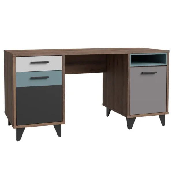 Schreibtisch 150 x 74 x 60cm Braun/Grau