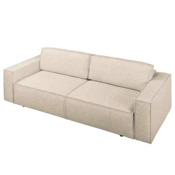 Schlafsofa Beige Webstoff Hevi 240 x 69 x 102cm mit Schlaffunktion Modern