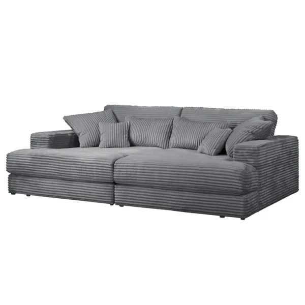 Big-Sofa Grau Cordstoff Tila 290 x 65 x 170cm Modern