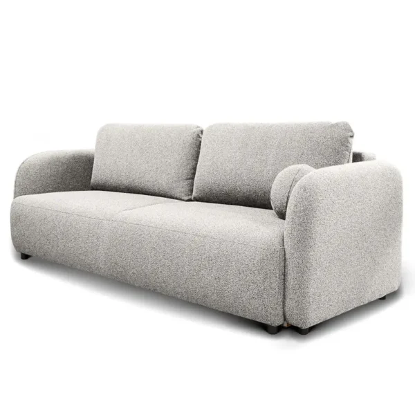 Schlafsofa mit Bettkasten Grau Bouclé Stoff Loira 237 x 93 x 107cm mit Schlaffunktion Modern