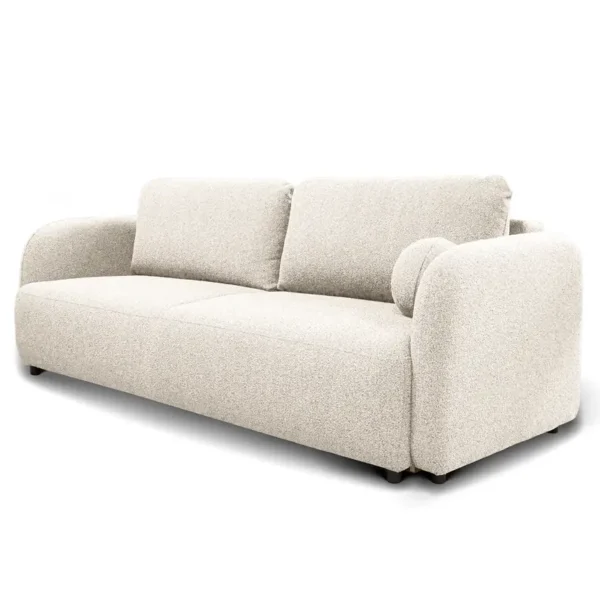 Schlafsofa mit Bettkasten Weiß Bouclé Stoff Loira 237 x 93 x 107cm mit Schlaffunktion Modern