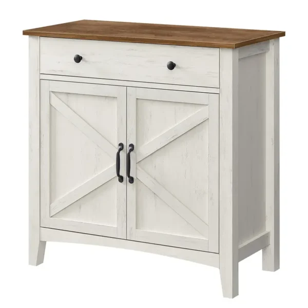 Kommode Semoum 80 x 80 x 40cm Braun/Weiß