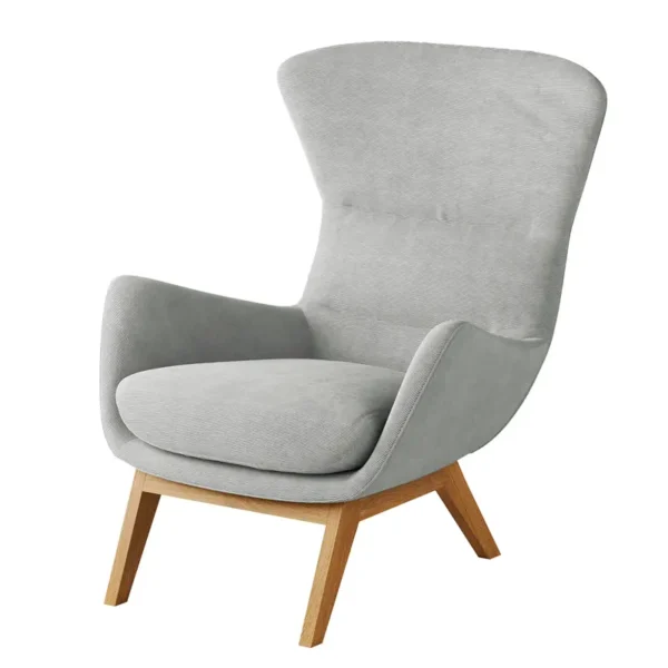Sessel mit Holzfüßen Grau Cordstoff Snor Eiche Dunkel 84 x 99 x 96cm