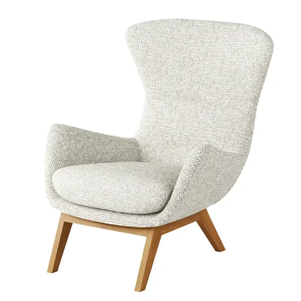 Sessel mit Holzfüßen Beige Chenille Enne Eiche Dunkel 84 x 99 x 96cm