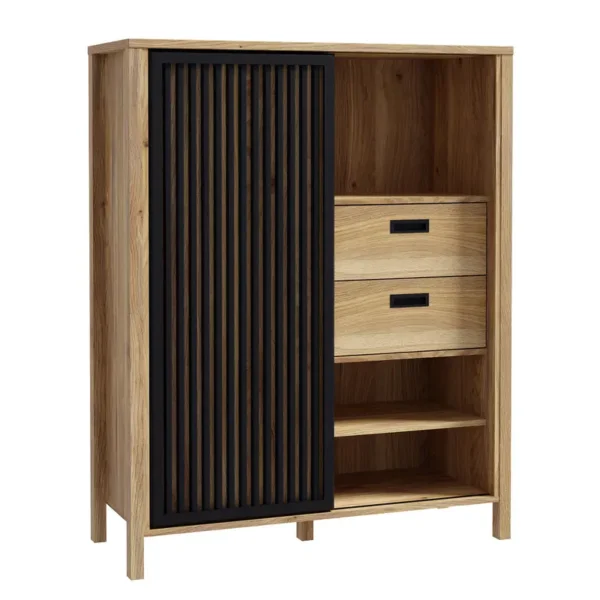 Highboard - Breite 103 cm 103 x 130 x 40cm Schwarz/Braun