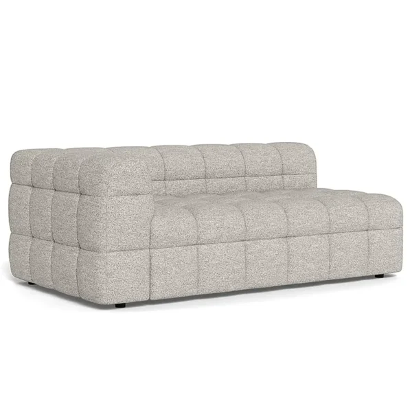 2-Sitzer Modulsofa Grau Bouclé Stoff Coletta 178 x 66 x 100cm Armlehne davorstehend links Modern