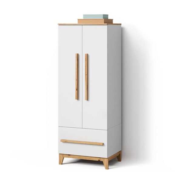 KINDERKLEIDERSCHRANK Mailo Weiß/Artisan 70 x 186.8 cm mit 4 Schubladen