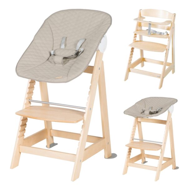 BABYHOCHSTUHL Born Up Luxe mit Neugeborenenaufsatz Natur