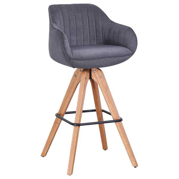 Barhocker in Grau/Eichefarben