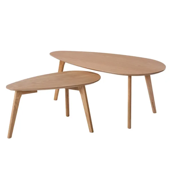 Couchtisch-Set Kazin 2er-Set 100 x 40 x 50cm Braun/Eiche