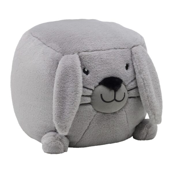 Kinderhocker Sally Hase Kunstpelz Grau/Schwarz