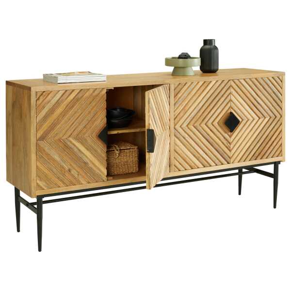 Sideboard Gatsby Hellbraun/ Schwarz ca. 175x90x45cm