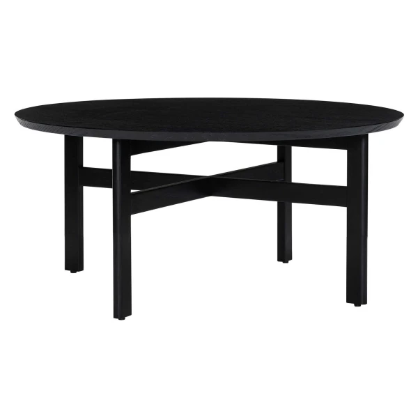 Schwarzer Couchtisch Fjord, Esche/Eukalyptus, Ø 80 x H 42 cm