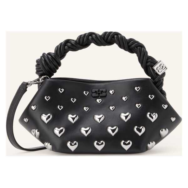 Ganni Handtasche Bou Mini Mit Nieten schwarz