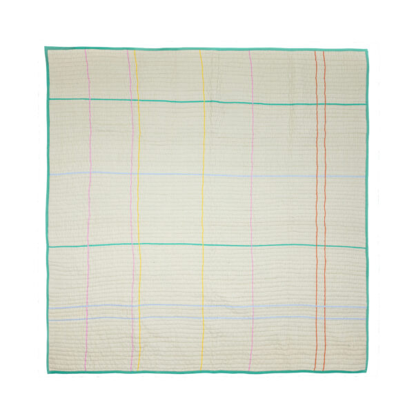 Handgequiltete Tagesdecke Sen, 100% Baumwolle, Sandfarben, 260 x 260 cm