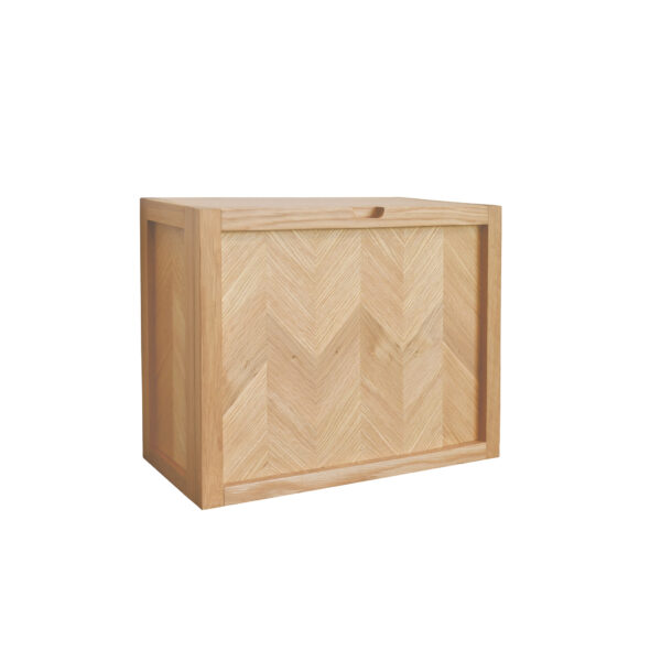 Wandhängender Schuhschrank Herringbone mit Fischgrätmuster, Eiche naturfarben, 50 x 22 x 40 cm