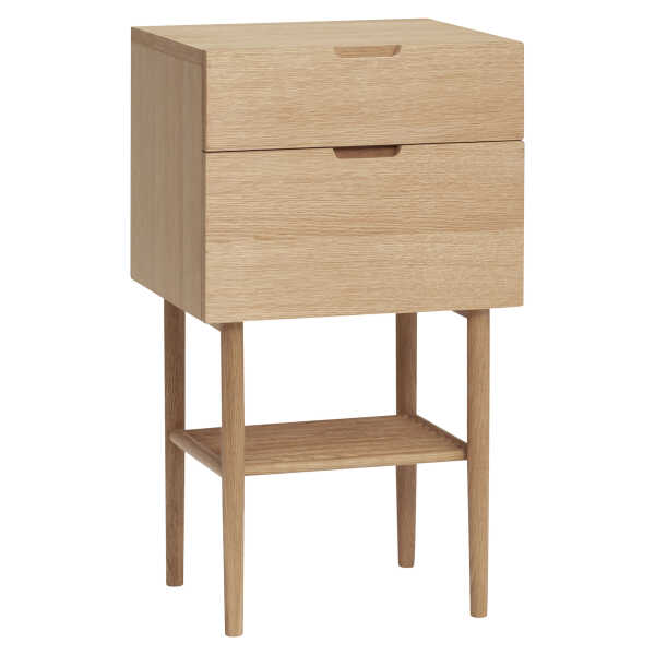 Schmaler Nachttisch Acorn mit Schublade, Eiche, 40 x 35 x 70 cm
