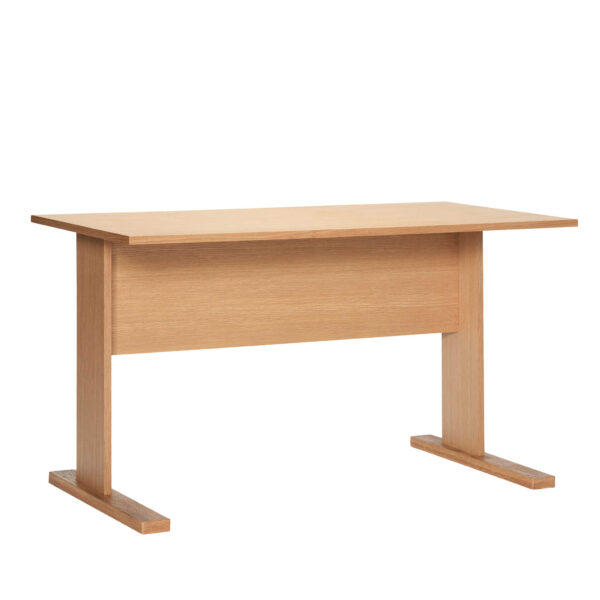 Hybrid-Schreibtisch Forma mit Magazinhalter, Eiche, 140 x 70 x 78 cm