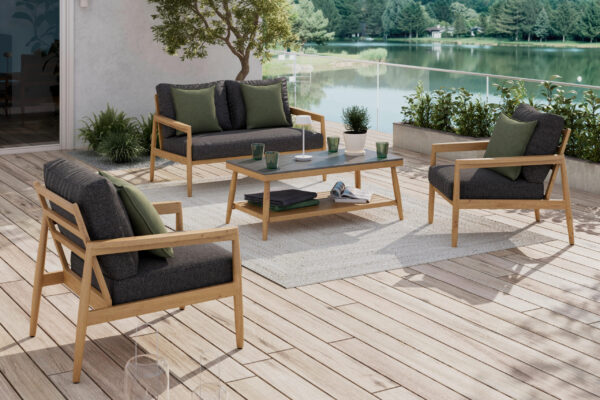 Ambia Garden LOUNGEGARNITUR Anthrazit, Teak xxxlutz.de