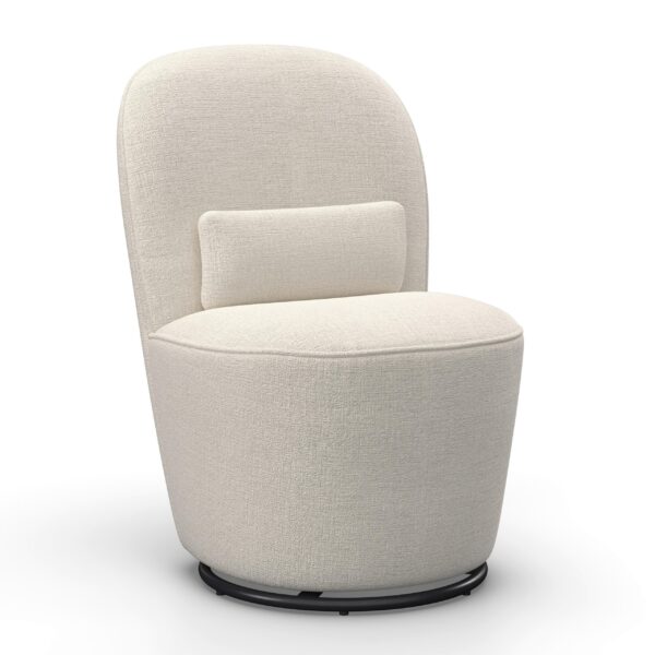 Stuhl Vittore Creme Chenille Gepolstert drehbar
