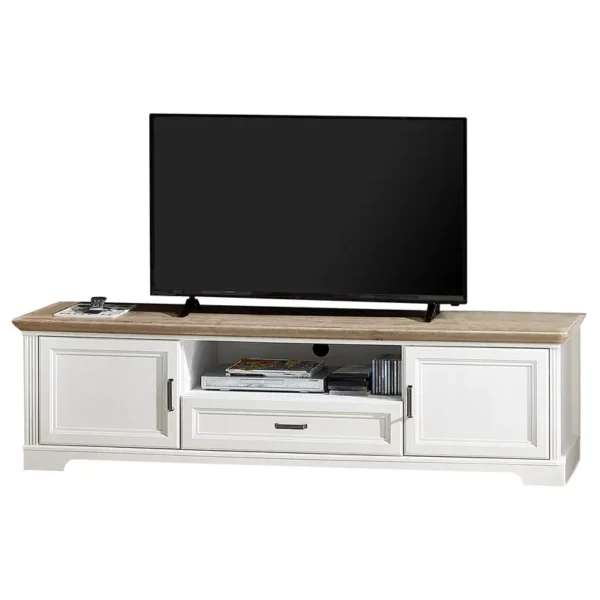 TV-Lowboard II MDF Mitteldichte Holzfaserplatte , foliert Weiß/Weiß 193 x 54 x 51cm