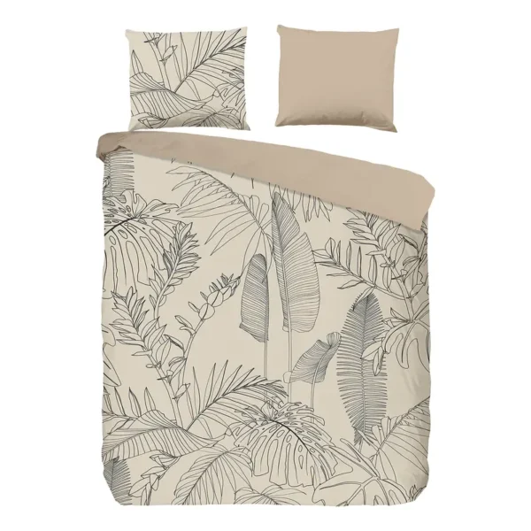 Bettwäsche Sym 240 x 200/220 cm + 2 Kissen 70 x 60 cm Beige