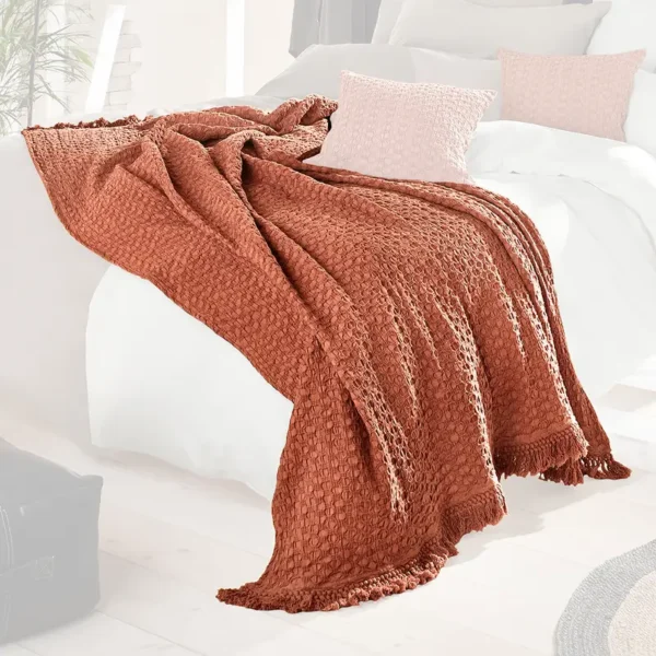 Wohndecke Ravels 150 x 200cm Rot/Rot Strukturstoff/Baumwollstoff