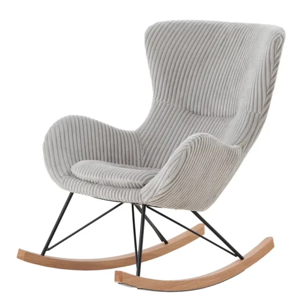 Schaukelstuhl Grau/Grau Cord 76 x 103 x 100cm