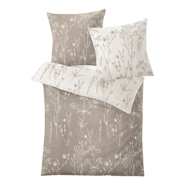 Bettwäsche Savannah 155 x 220 cm + Kissen 80 x 80 cm Beige/Taupe