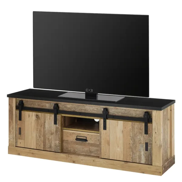 TV-Lowboard I Spanplatte, beschichtet Braun/Eiche Dekor 162 x 61 x 43cm