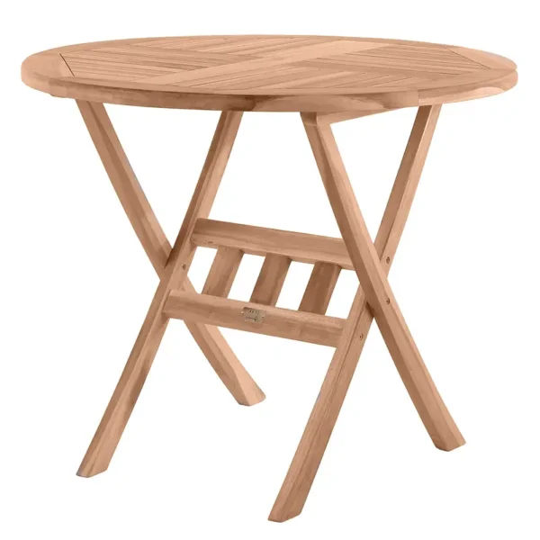 Balkontisch Rockport Teakholz, naturbelassen Ø 80cm Braun